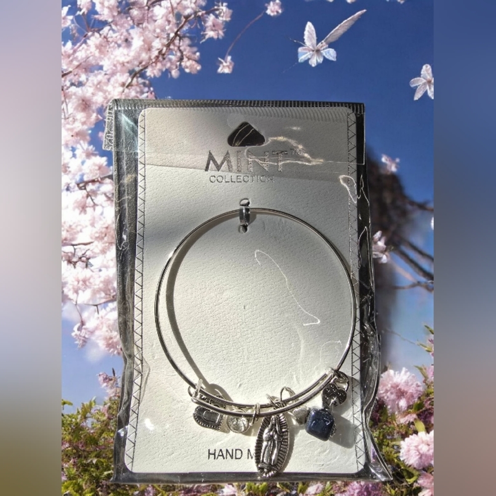 Silver holy mary Charm Bracelet